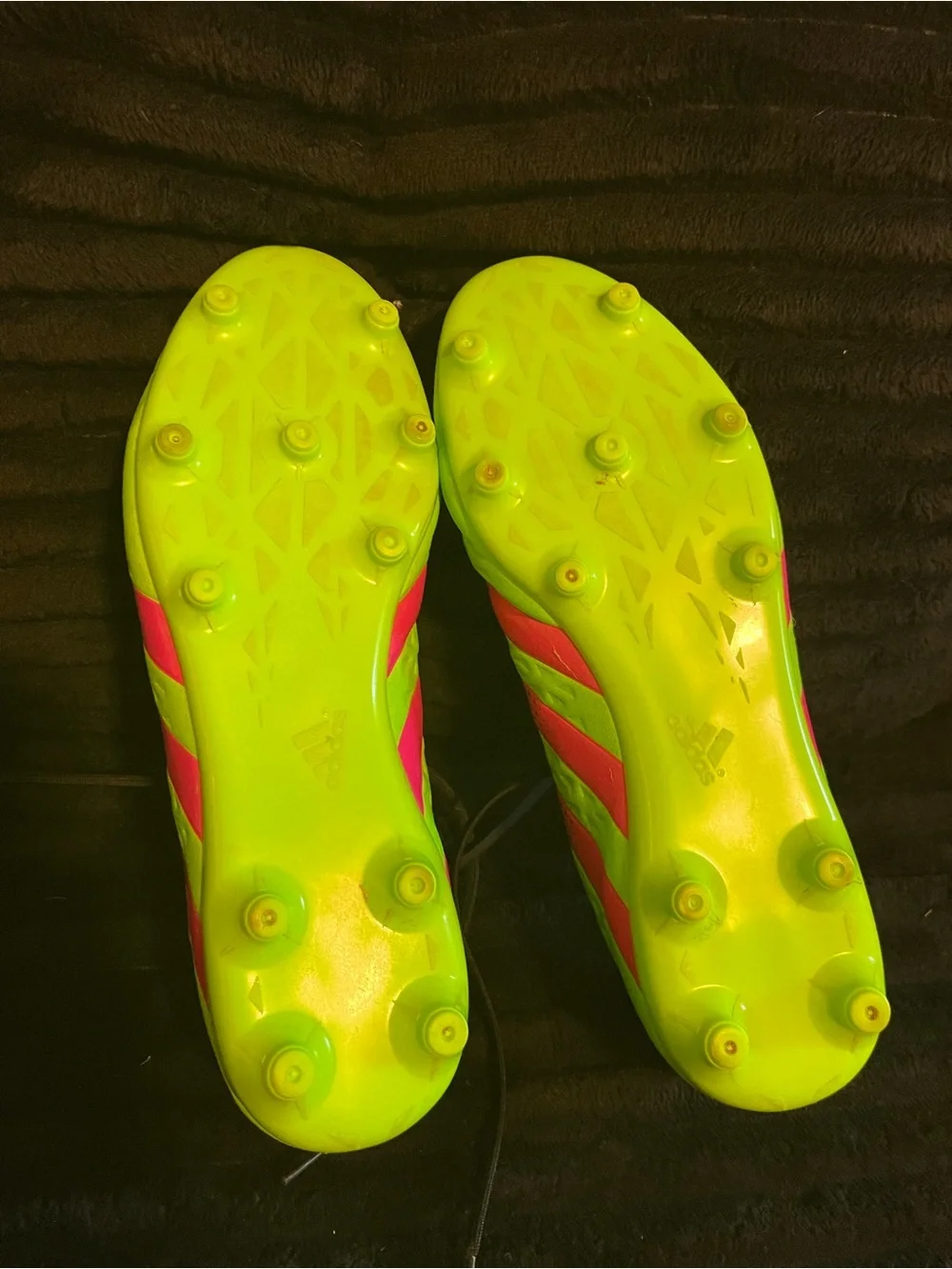 adidas Neon Green and Hot Pink Men's Athletic Soccer Shoes